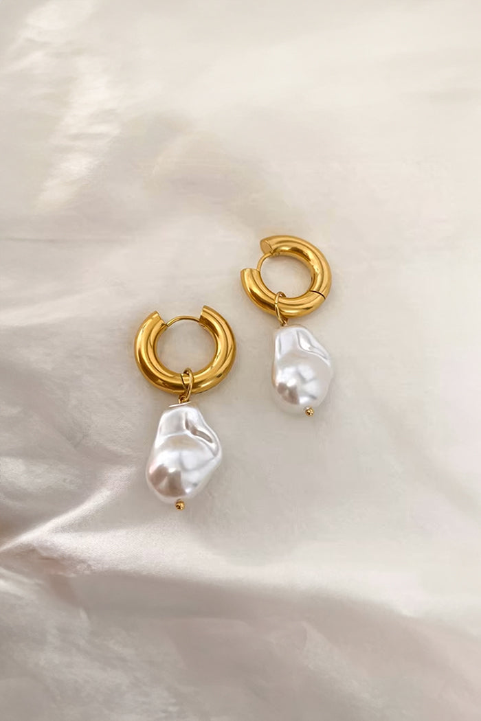 Ophelia Pearl Drop Hoops