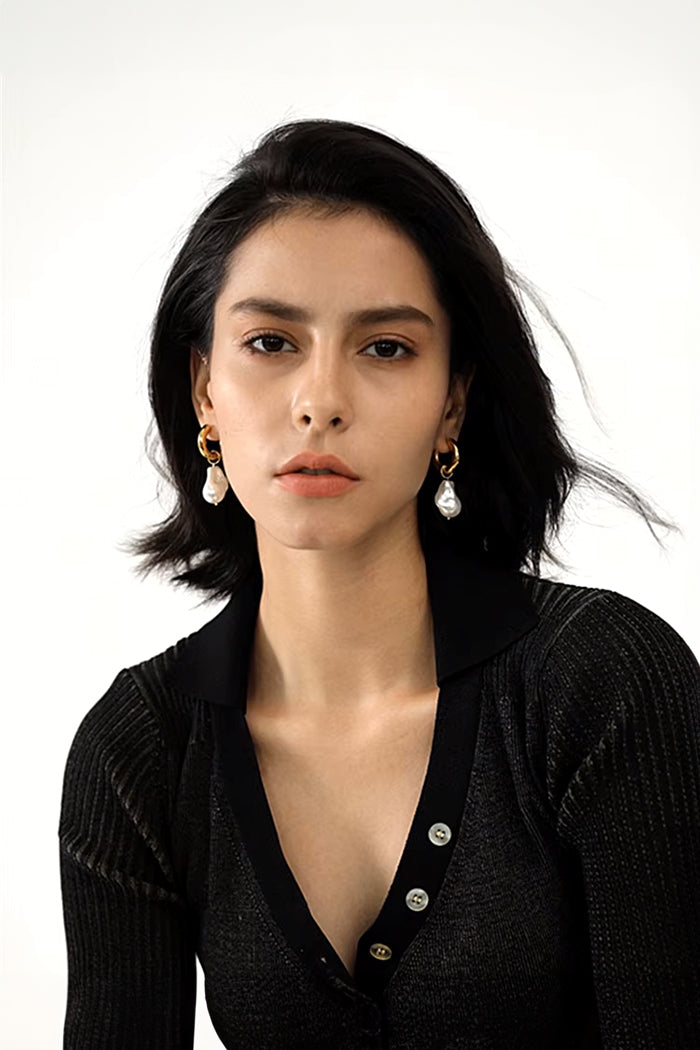 Ophelia Pearl Drop Hoops