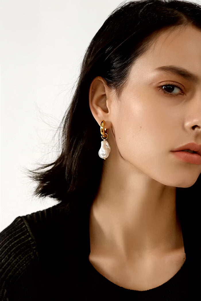 Ophelia Pearl Drop Hoops